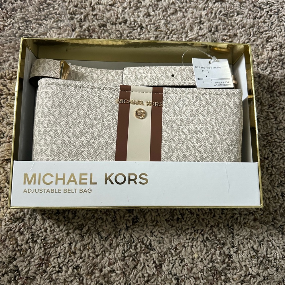 Michael Kors Beige and Brown Belt Bag